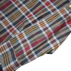 RALPH LAUREN SPORT Womens Brown & Red Checked Shirt S Casual Cotton Blend