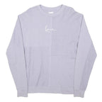 KANI Womens Lilac Patchwork Cotton Blend Crew Neck S Sweatshirt Casual