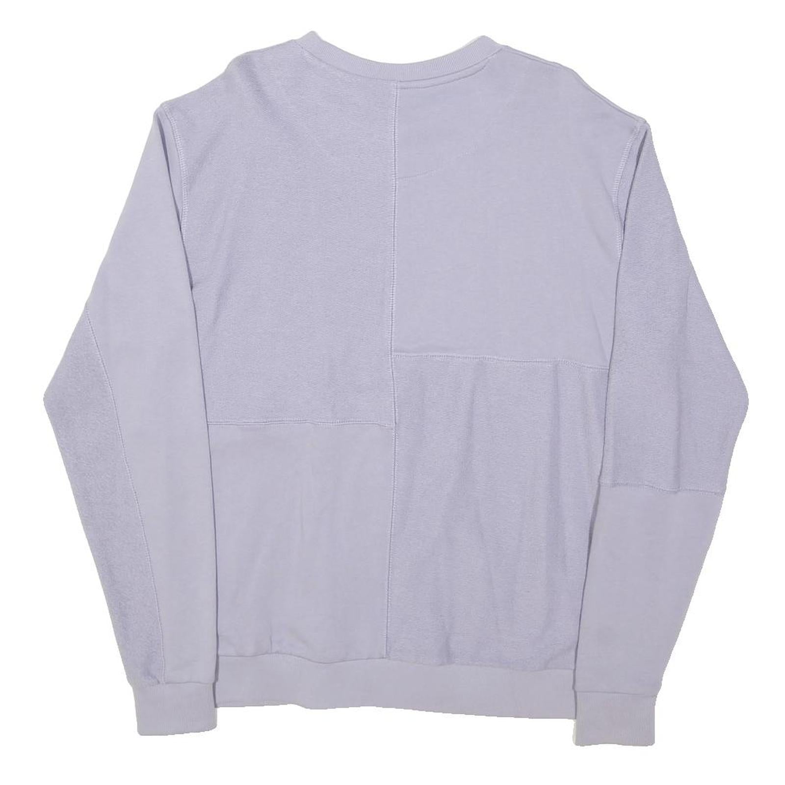 KANI Womens Lilac Patchwork Cotton Blend Crew Neck S Sweatshirt Casual