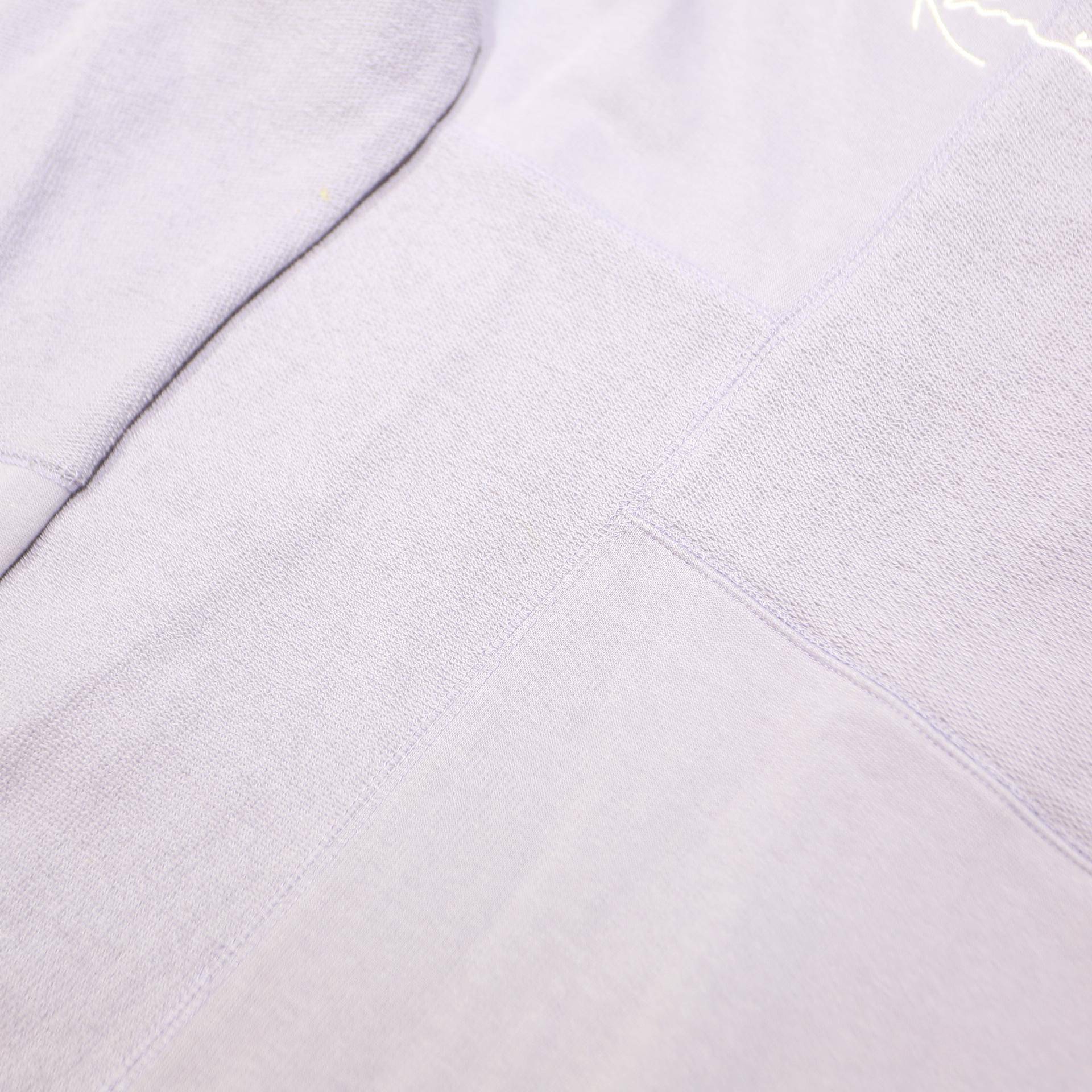 KANI Womens Lilac Patchwork Cotton Blend Crew Neck S Sweatshirt Casual