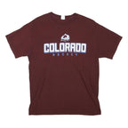 HANES Mens Maroon Colorado Hockey Graphic T-Shirt M Short Sleeve Crew Neck