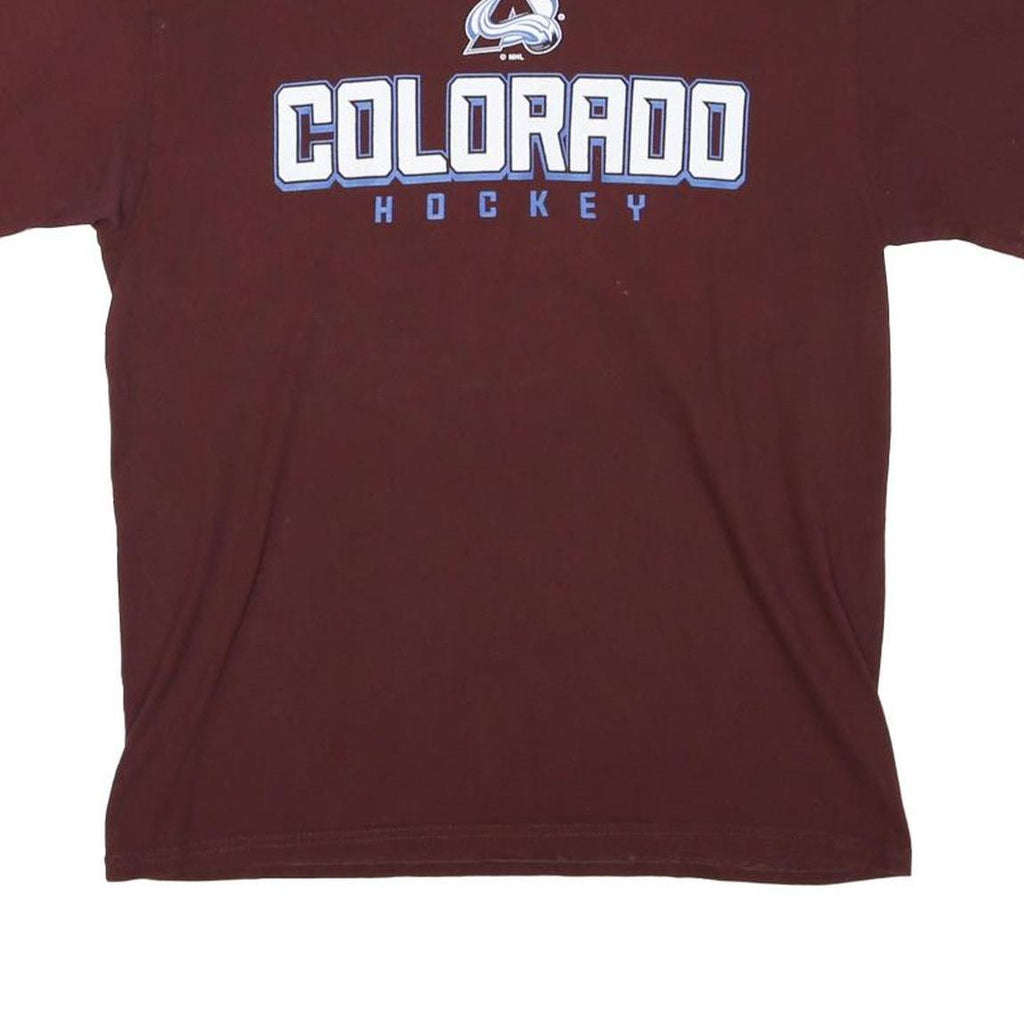 HANES Mens Maroon Colorado Hockey Graphic T-Shirt M Short Sleeve Crew Neck