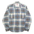 LEVI'S Mens Blue & Brown Check Shirt M Wool Blend Long Sleeve Button Up Casual
