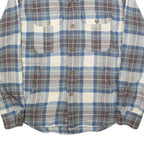 LEVI'S Mens Blue & Brown Check Shirt M Wool Blend Long Sleeve Button Up Casual