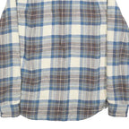 LEVI'S Mens Blue & Brown Check Shirt M Wool Blend Long Sleeve Button Up Casual