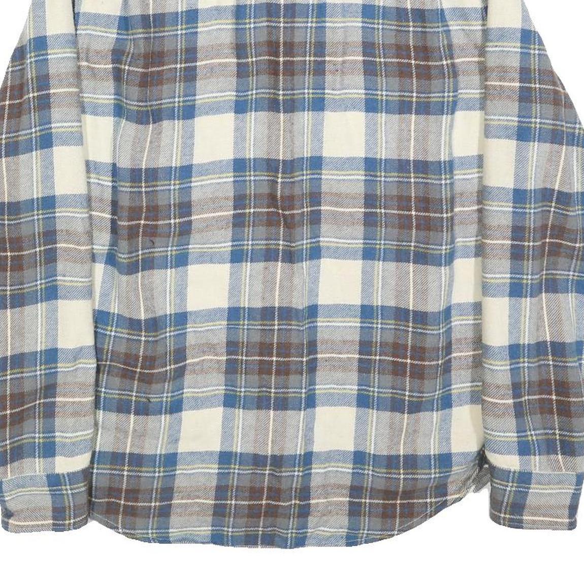 LEVI'S Mens Blue & Brown Check Shirt M Wool Blend Long Sleeve Button Up Casual