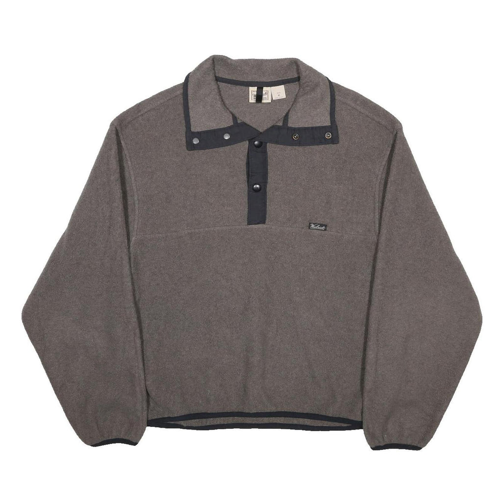 WOOLRICH Mens Grey Plain Pullover Crew Neck Basic Knit L Fleece Jumper