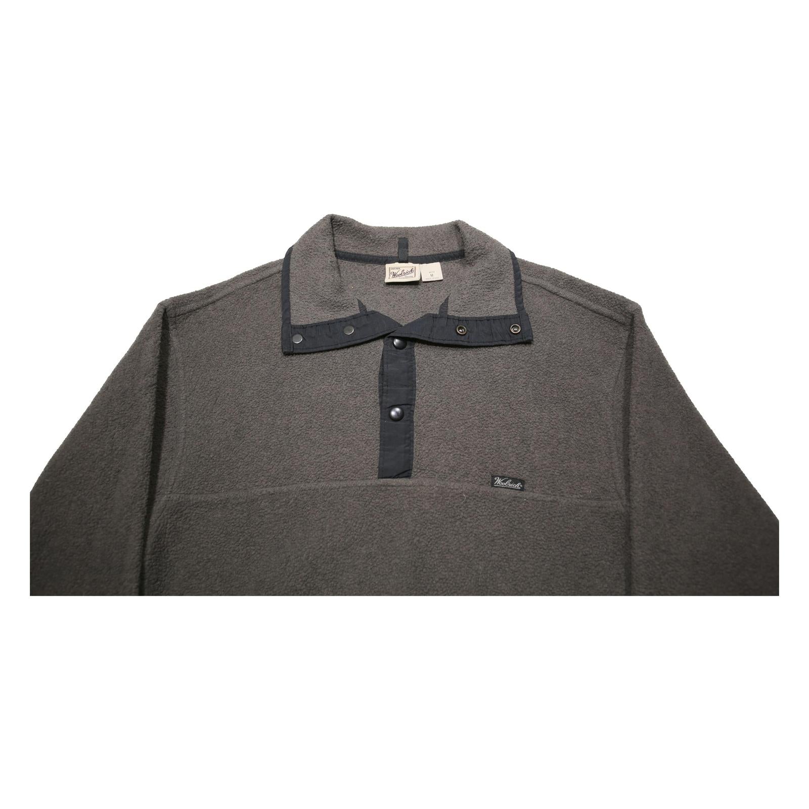 WOOLRICH Mens Grey Plain Pullover Crew Neck Basic Knit L Fleece Jumper