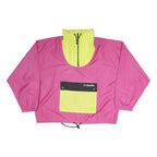 RIVELLA Womens Pink & Yellow Zip Jacket L Polyester Colourblock Outdoor Casual