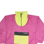 RIVELLA Womens Pink & Yellow Zip Jacket L Polyester Colourblock Outdoor Casual