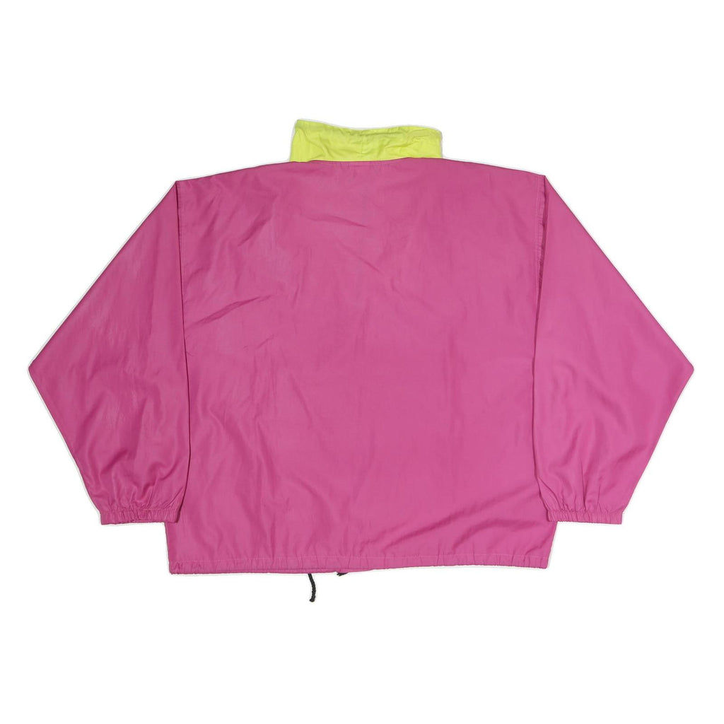 RIVELLA Womens Pink & Yellow Zip Jacket L Polyester Colourblock Outdoor Casual