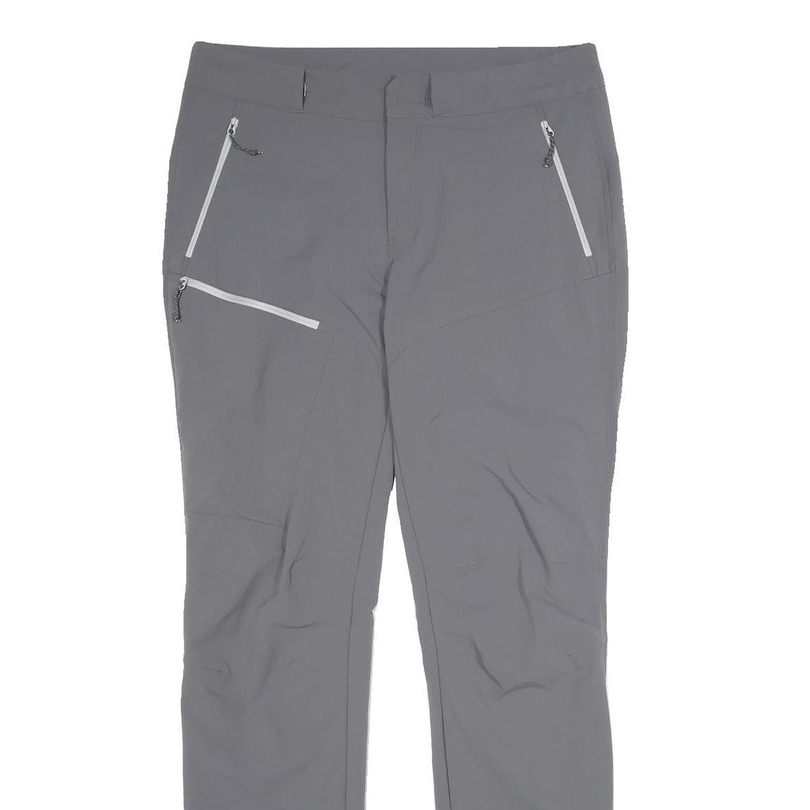 KAIKKIALLA Womens Grey Polyamide Blend Straight Regular Fit Trousers W34 L34 Zip