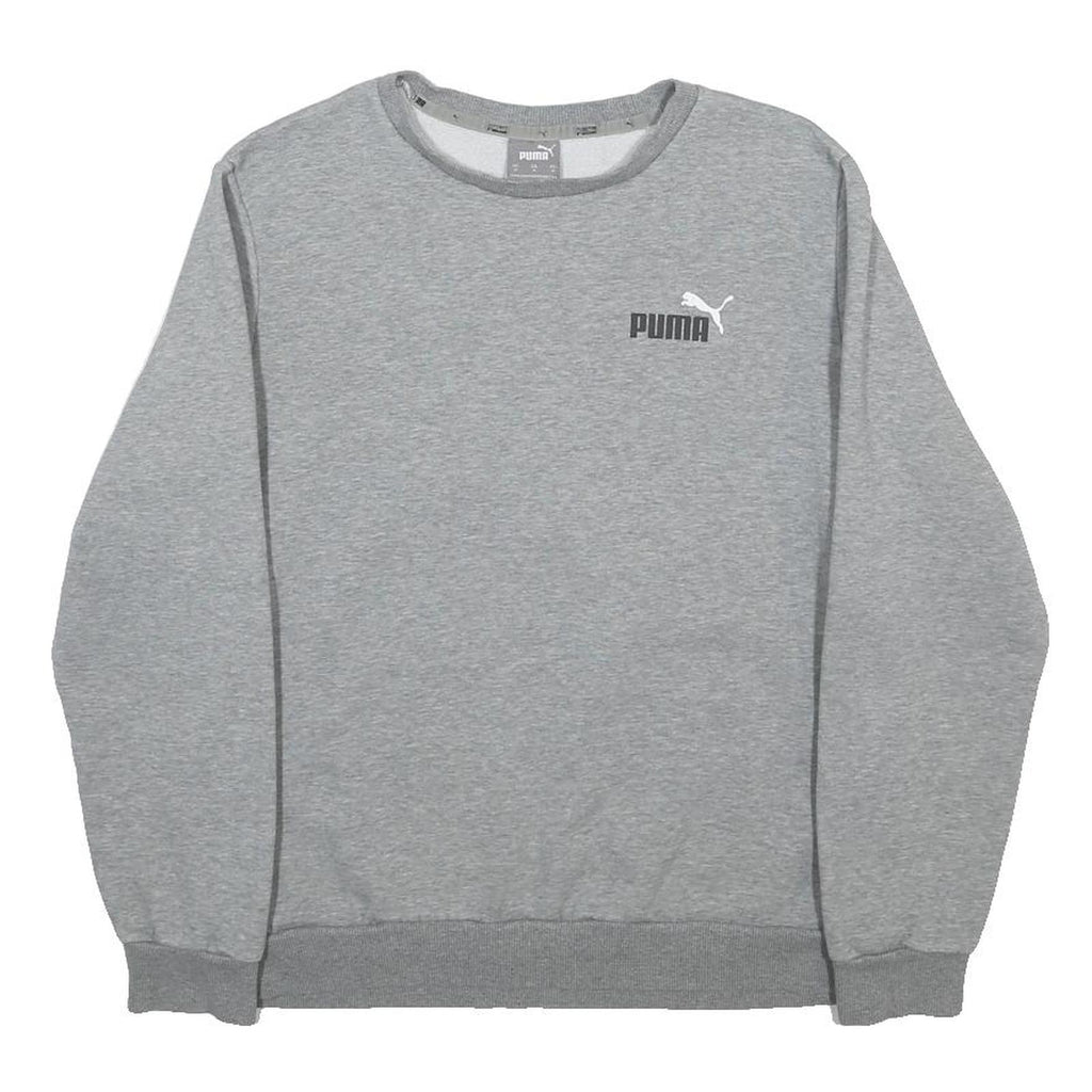 PUMA Womens Grey Crew Neck Sweatshirt M Cotton Blend Casual Pullover