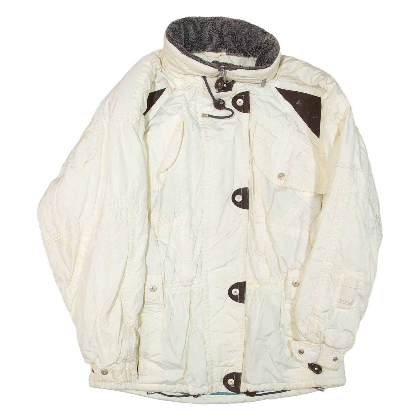 Womens Jacket White Nylon UK 14