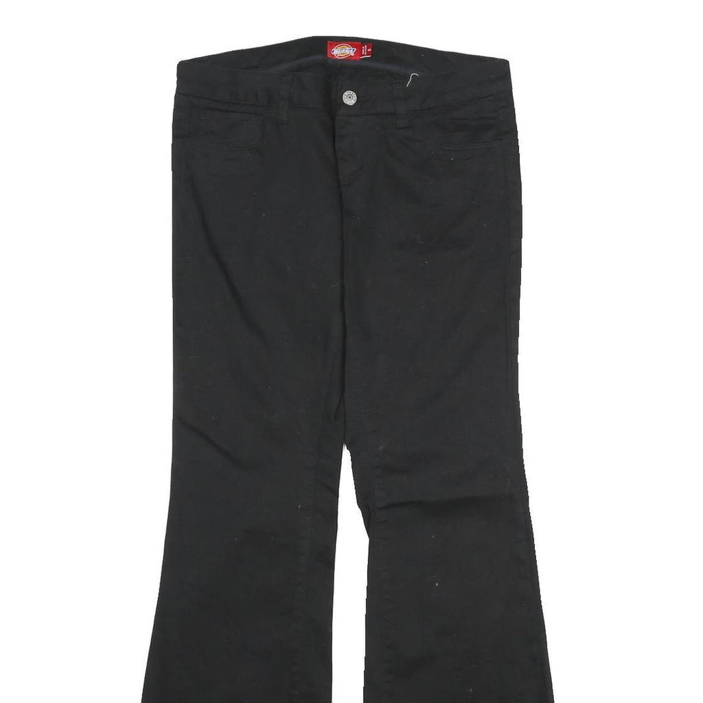 DICKIES Womens Black Cotton Regular Flared Trousers W30 L32 Workwear Pants
