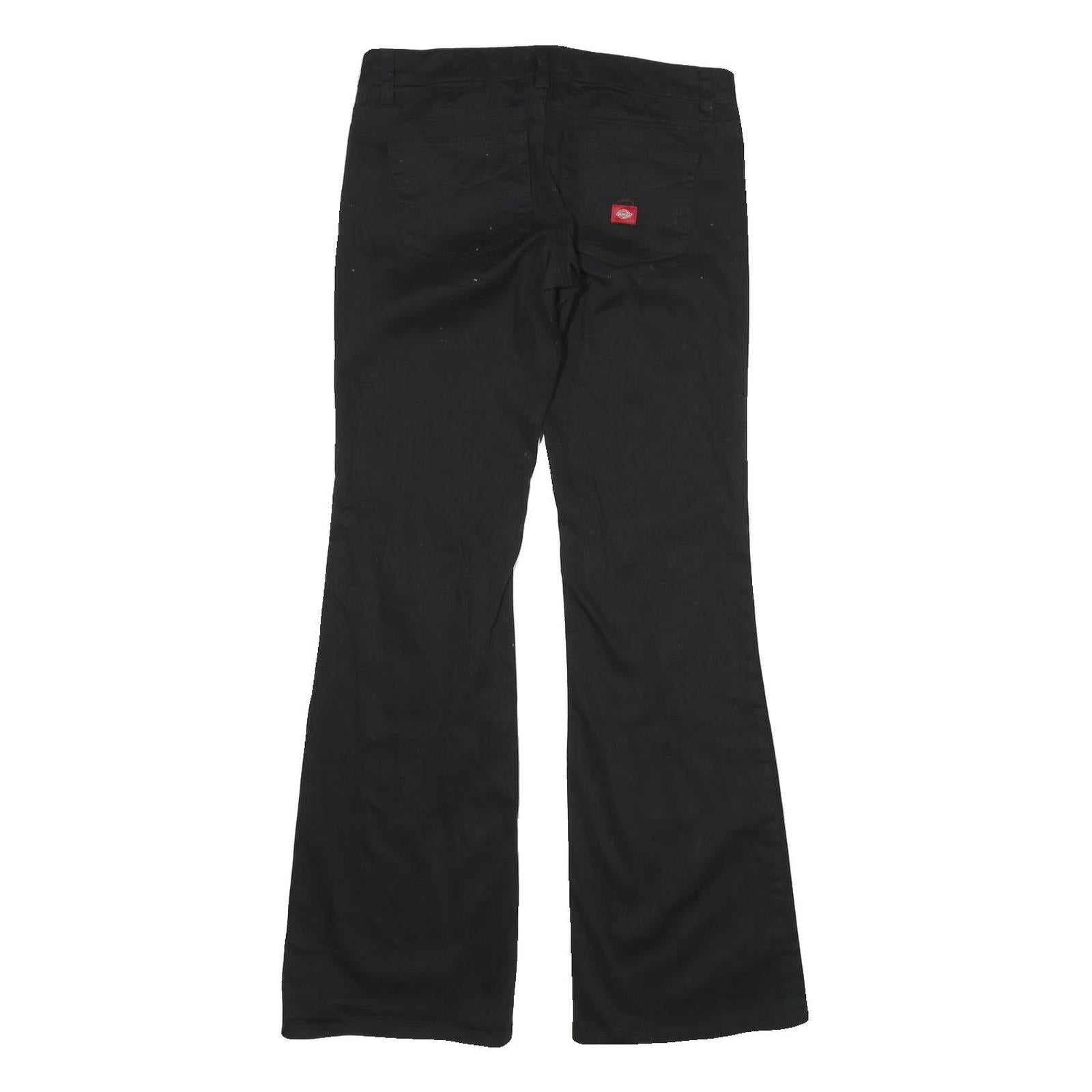 DICKIES Womens Black Cotton Regular Flared Trousers W30 L32 Workwear Pants