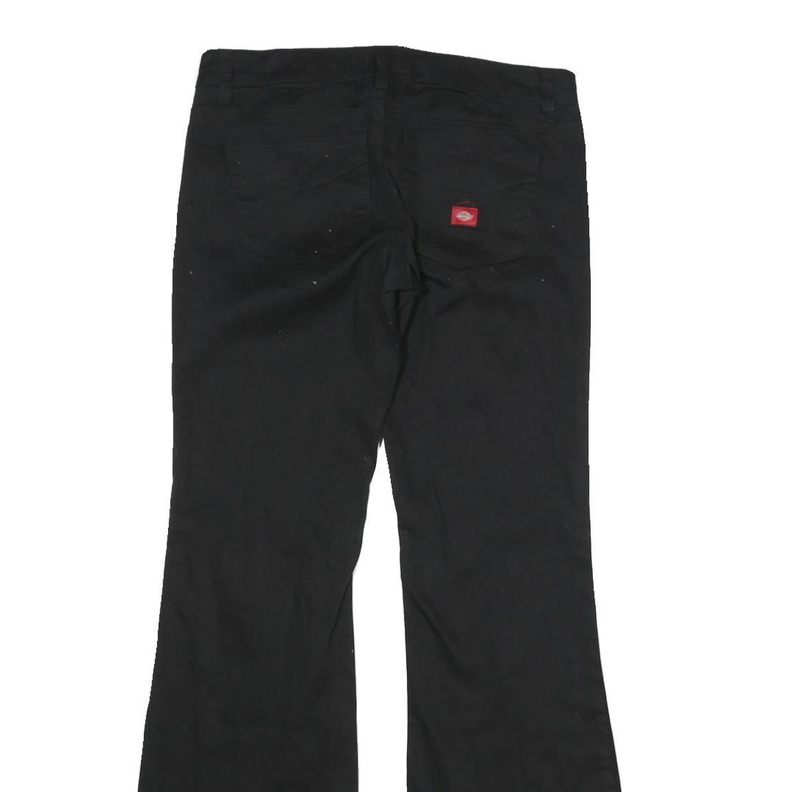 DICKIES Womens Black Cotton Regular Flared Trousers W30 L32 Workwear Pants