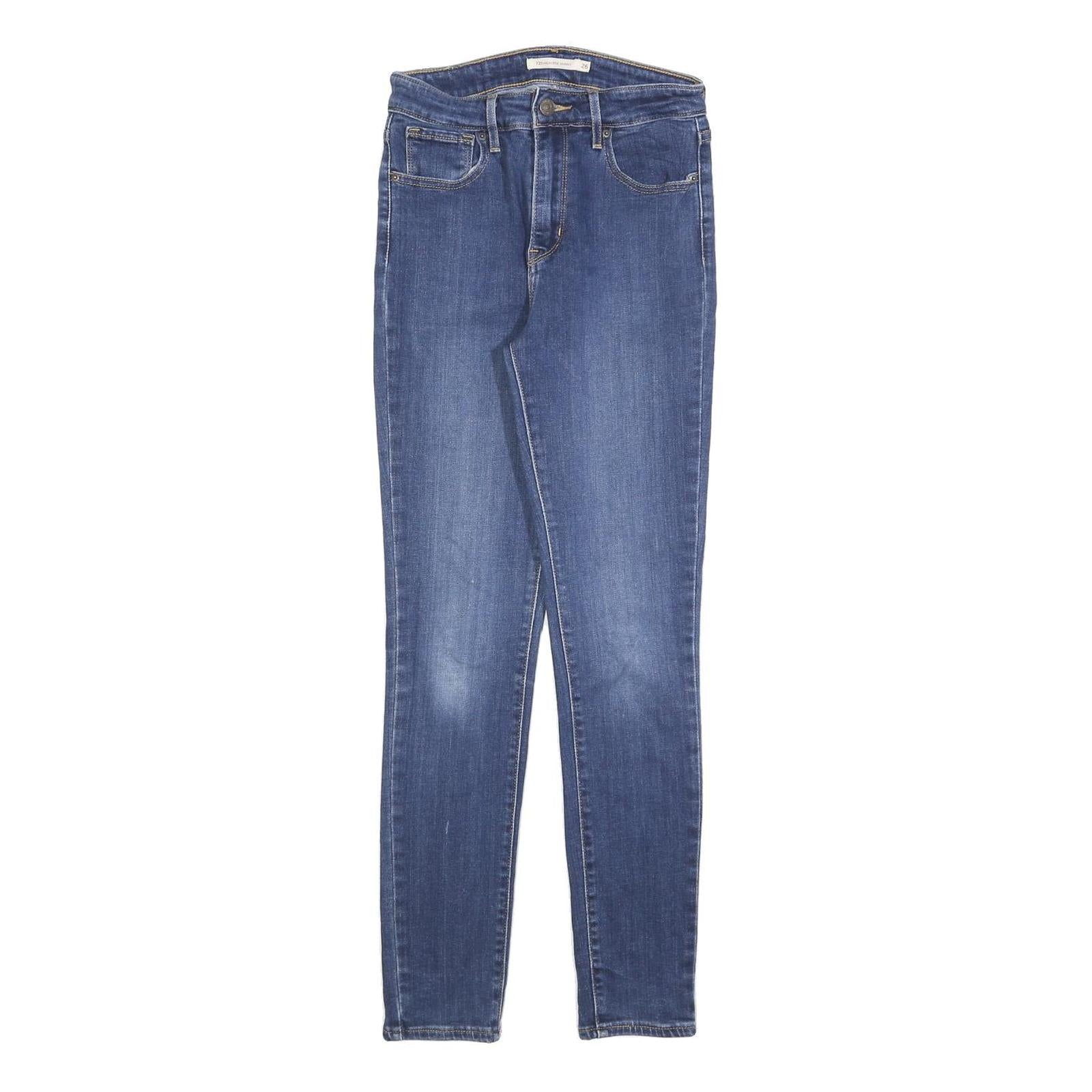 LEVI'S 721 Womens Jeans Blue Slim Skinny Denim Medium W26 L28 Stylish Stretch