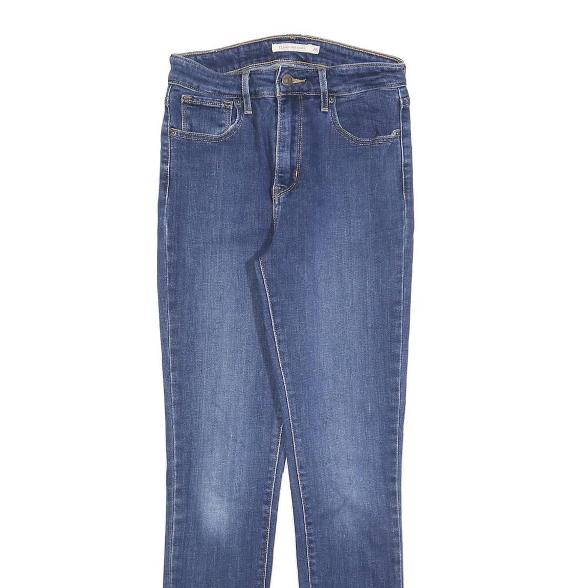 LEVI'S 721 Womens Jeans Blue Slim Skinny Denim Medium W26 L28 Stylish Stretch