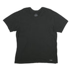 CALVIN KLEIN Mens Black V-Neck T-Shirt L Cotton Minimalist Short Sleeve Casual