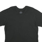 CALVIN KLEIN Mens Black V-Neck T-Shirt L Cotton Minimalist Short Sleeve Casual