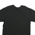 CALVIN KLEIN Mens Black V-Neck T-Shirt L Cotton Minimalist Short Sleeve Casual