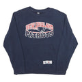 NFL Mens Blue Navy New England Patriots Crew Neck L Cotton Blend Pullover