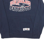 NFL Mens Blue Navy New England Patriots Crew Neck L Cotton Blend Pullover