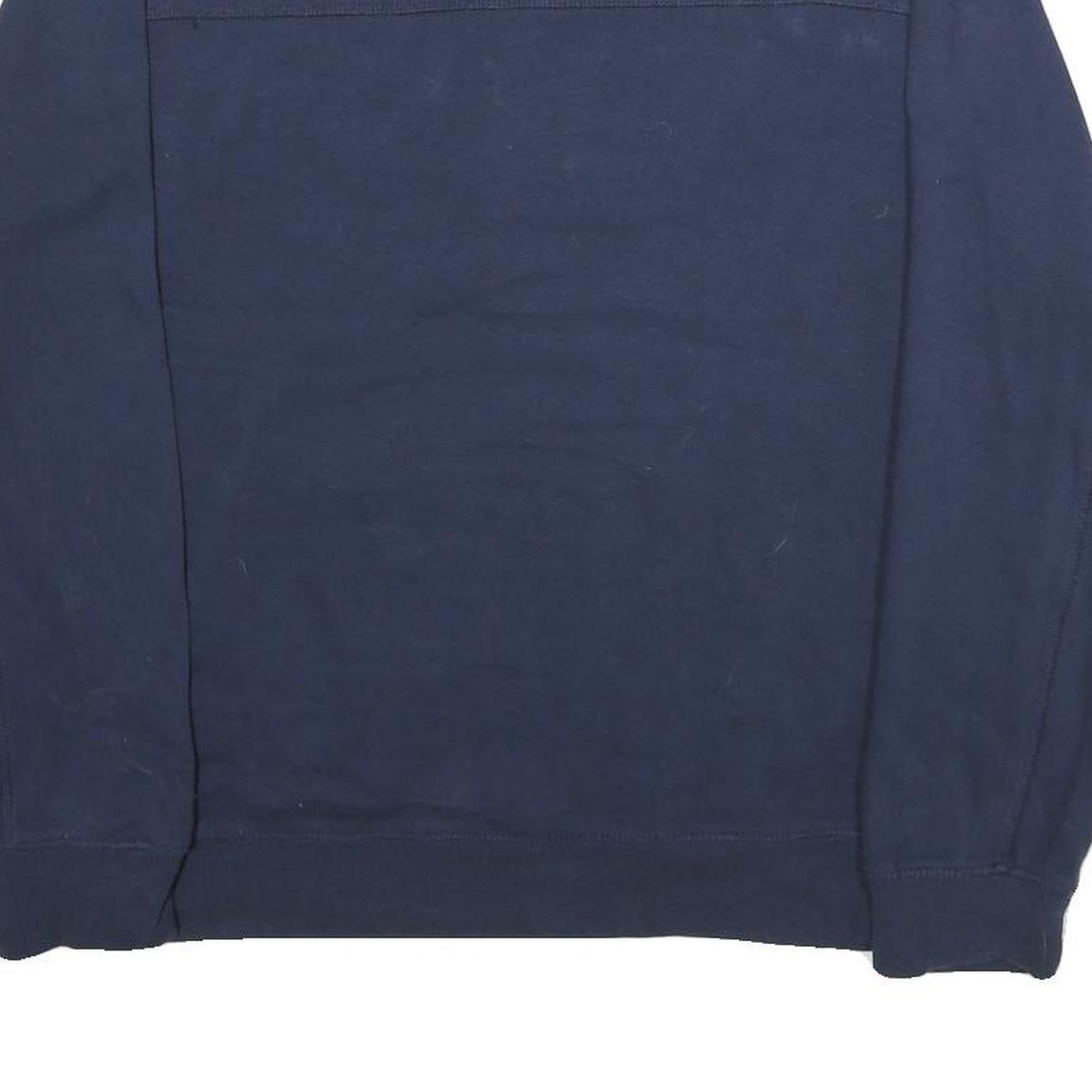 NFL Mens Blue Navy New England Patriots Crew Neck L Cotton Blend Pullover