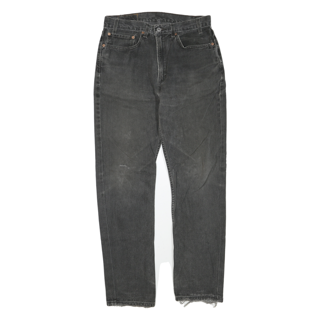 LEVI'S Womens Regular Fit Black Denim Jeans W32 L30 Cotton Blend Zip Pockets