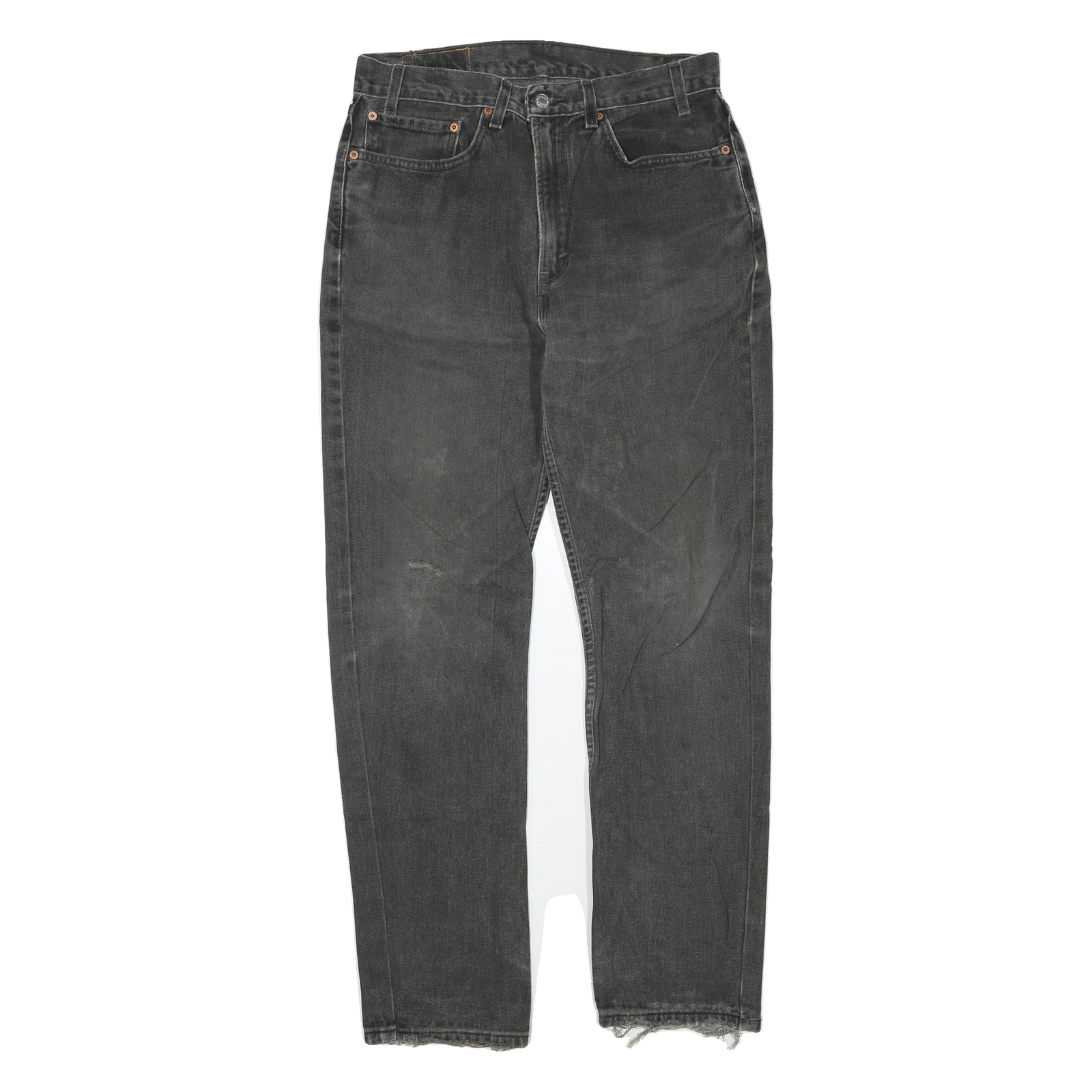 LEVI'S Womens Regular Fit Black Denim Jeans W32 L30 Cotton Blend Zip Pockets