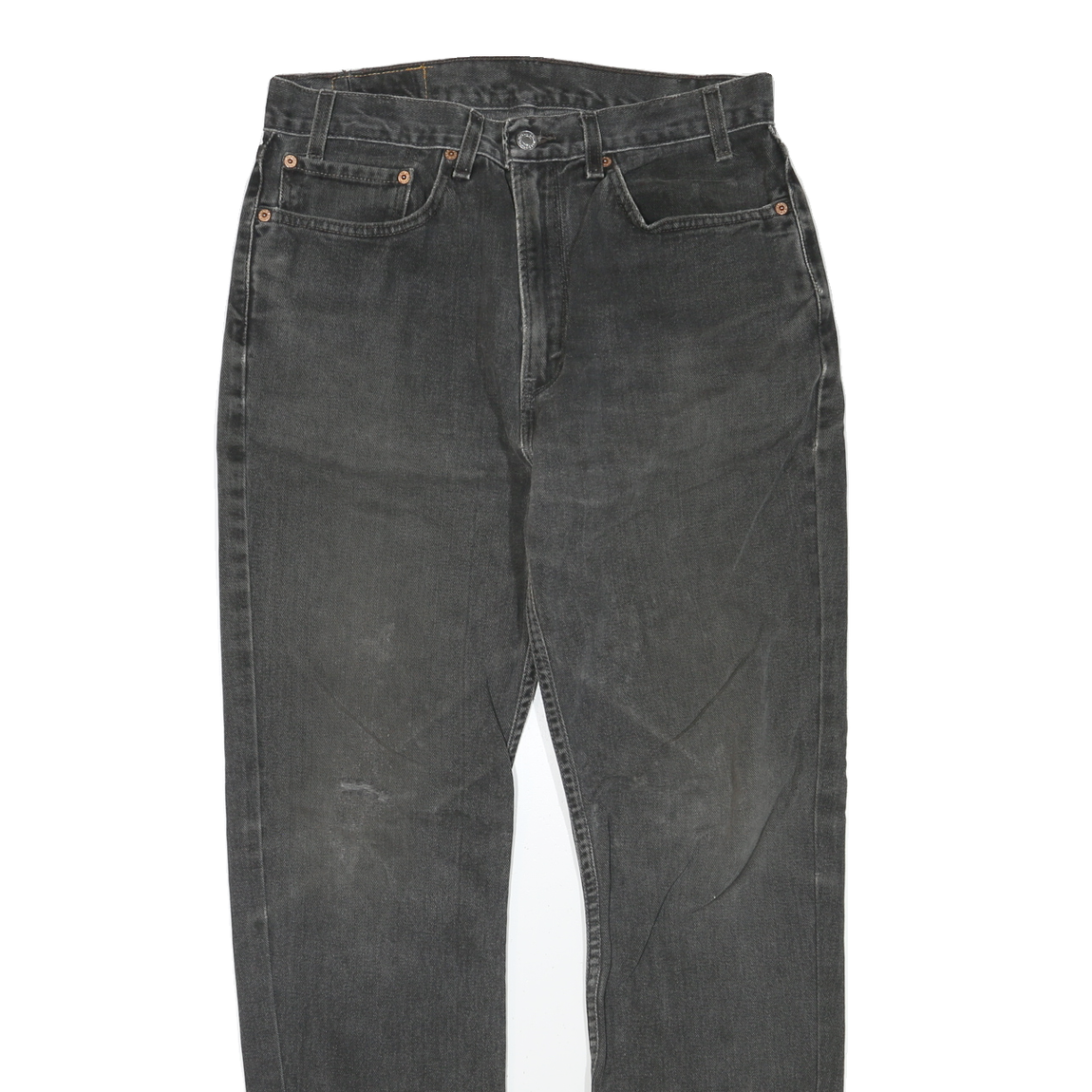 LEVI'S Womens Regular Fit Black Denim Jeans W32 L30 Cotton Blend Zip Pockets