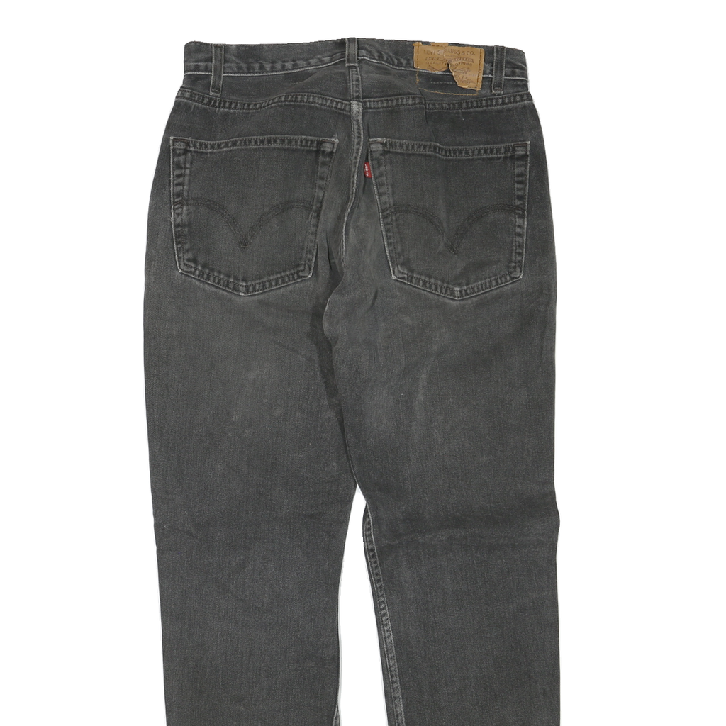 LEVI'S Womens Regular Fit Black Denim Jeans W32 L30 Cotton Blend Zip Pockets