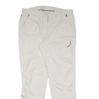 Beige Mens Regular Fit Straight Leg Trousers W34 L32 Polyester Blend Zip Closure