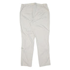 Beige Mens Regular Fit Straight Leg Trousers W34 L32 Polyester Blend Zip Closure