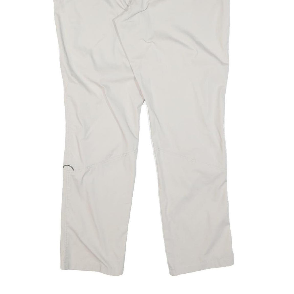 Beige Mens Regular Fit Straight Leg Trousers W34 L32 Polyester Blend Zip Closure