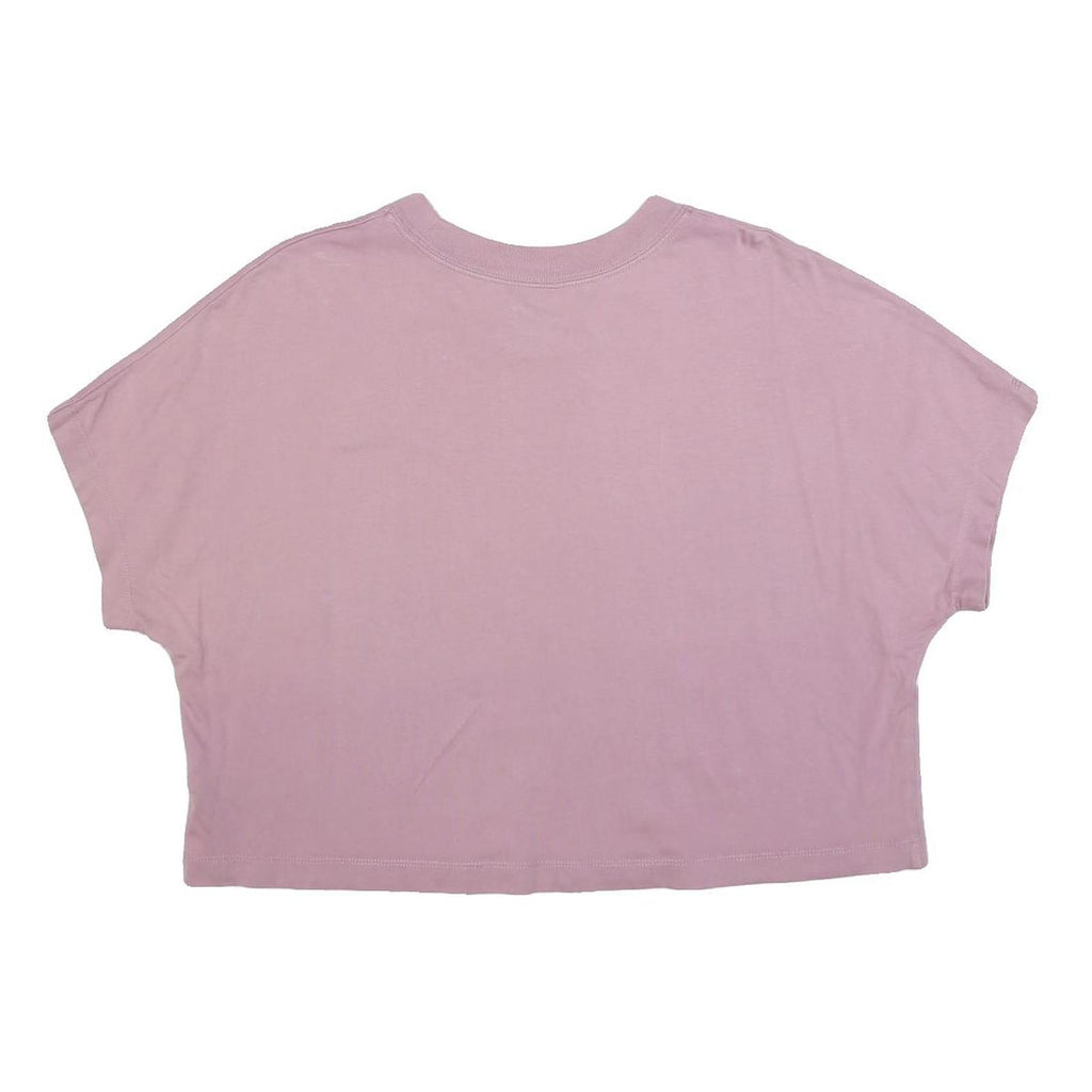 NIKE Womens Pink Black Graphic Crop T-Shirt XL Short Sleeve Crew Neck