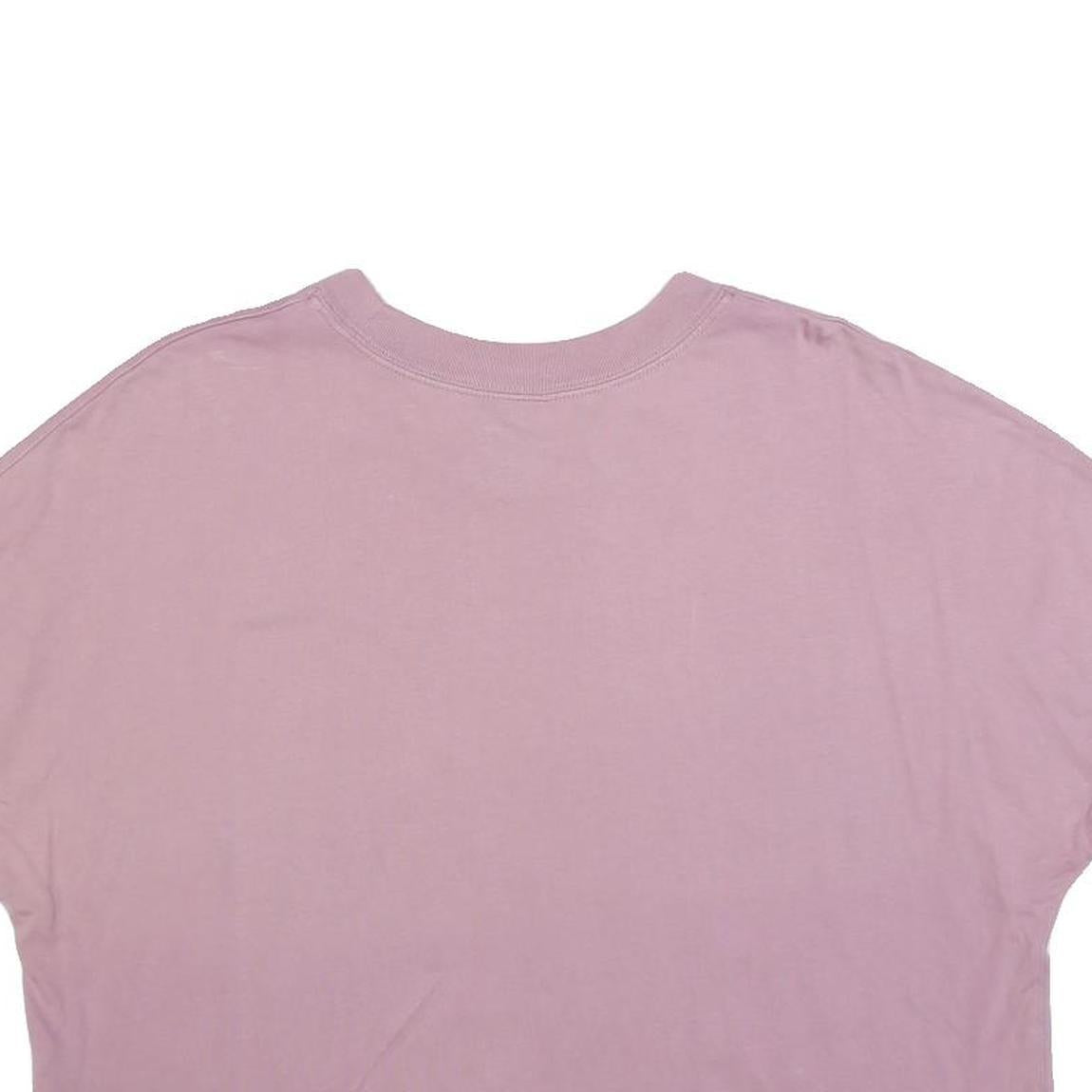 NIKE Womens Pink Black Graphic Crop T-Shirt XL Short Sleeve Crew Neck