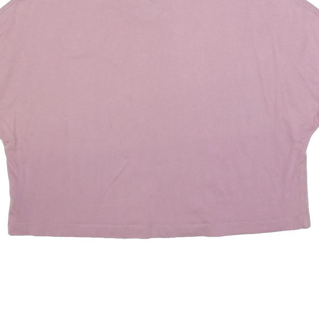 NIKE Womens Pink Black Graphic Crop T-Shirt XL Short Sleeve Crew Neck