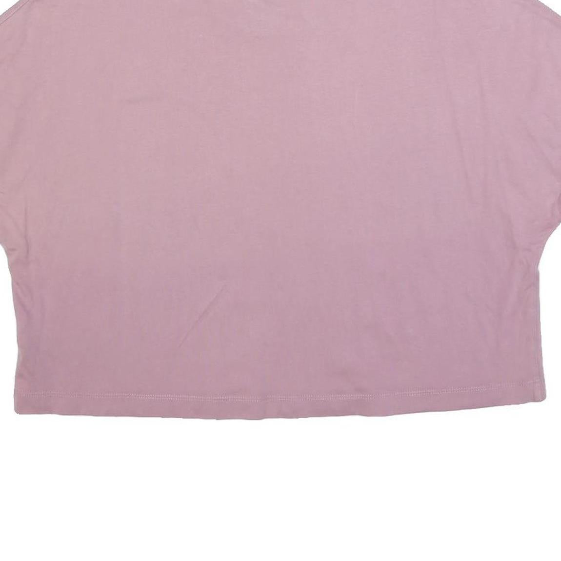 NIKE Womens Pink Black Graphic Crop T-Shirt XL Short Sleeve Crew Neck