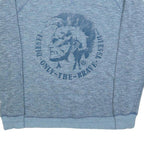 DIESEL Mens Blue Cotton Blend Sweatshirt S Pullover Round Neck Casual