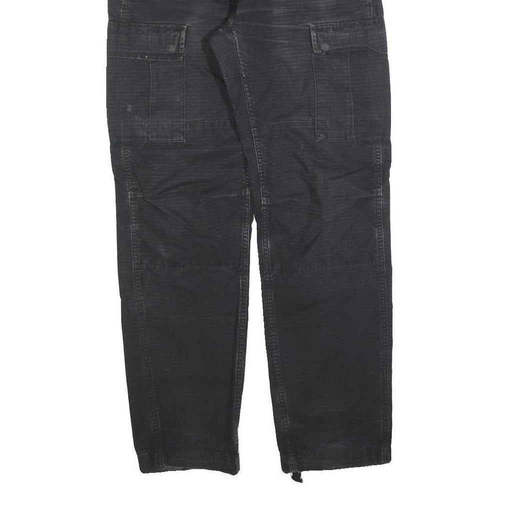 CARHARTT Mens Cotton Blend Black Relaxed Straight Trousers W29 L30 Workwear