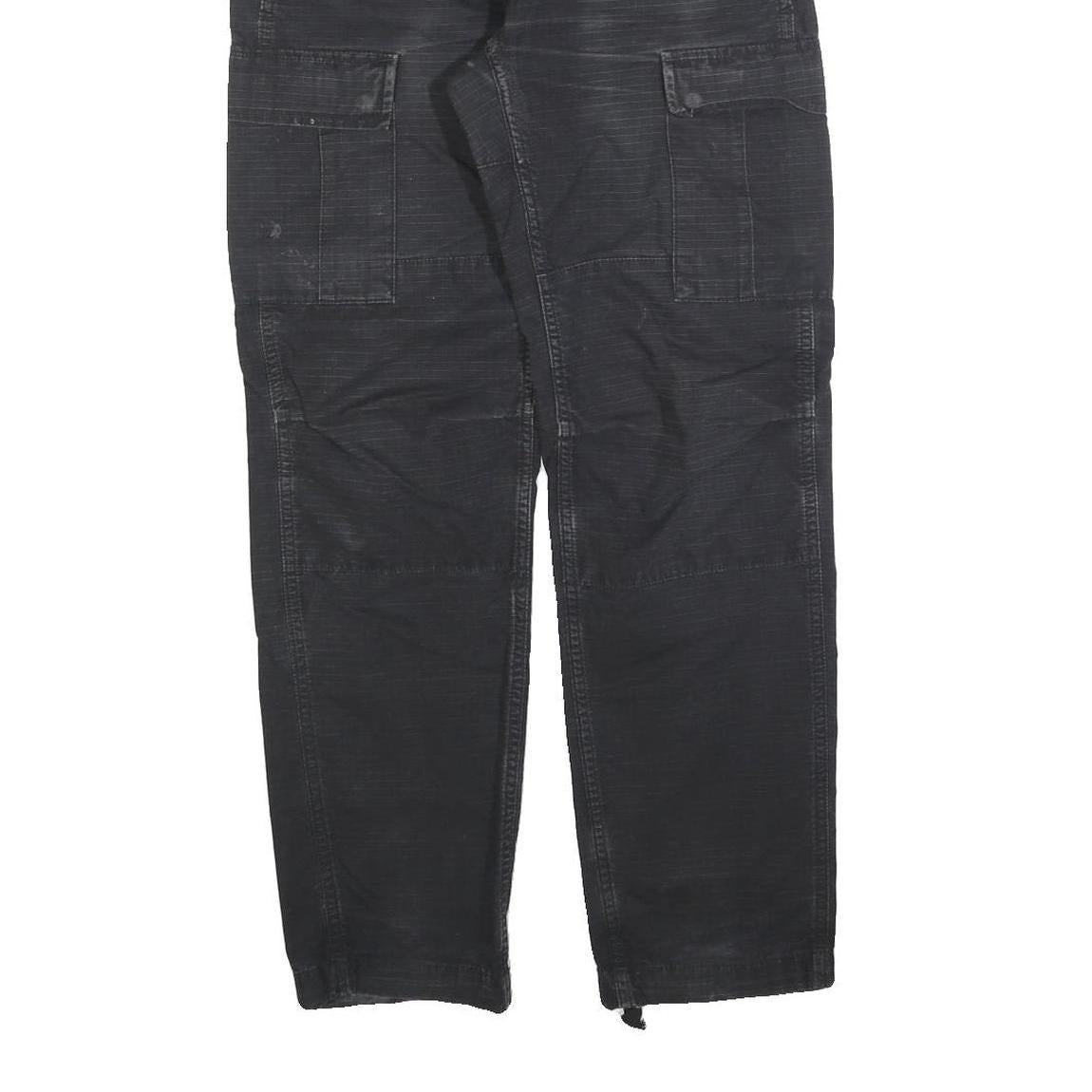 CARHARTT Mens Cotton Blend Black Relaxed Straight Trousers W29 L30 Workwear