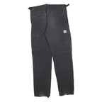 CARHARTT Mens Cotton Blend Black Relaxed Straight Trousers W29 L30 Workwear