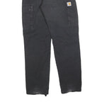 CARHARTT Mens Cotton Blend Black Relaxed Straight Trousers W29 L30 Workwear