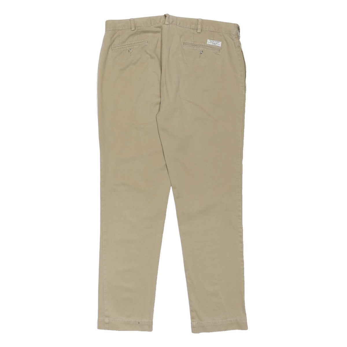 POLO RALPH LAUREN Mens Cotton Blend Beige Relaxed Straight Trousers W38 L34
