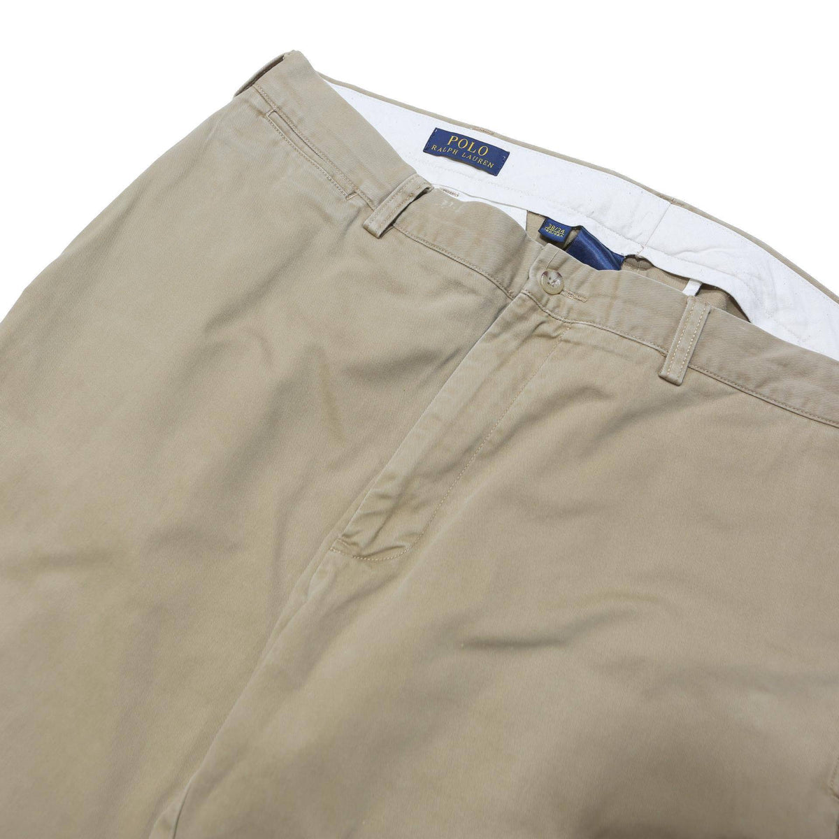 POLO RALPH LAUREN Mens Cotton Blend Beige Relaxed Straight Trousers W38 L34