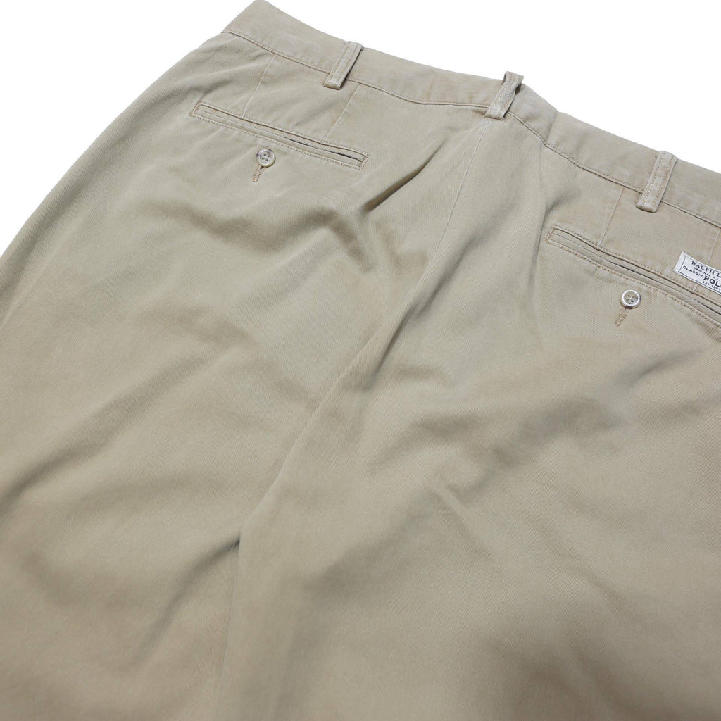 POLO RALPH LAUREN Mens Cotton Blend Beige Relaxed Straight Trousers W38 L34