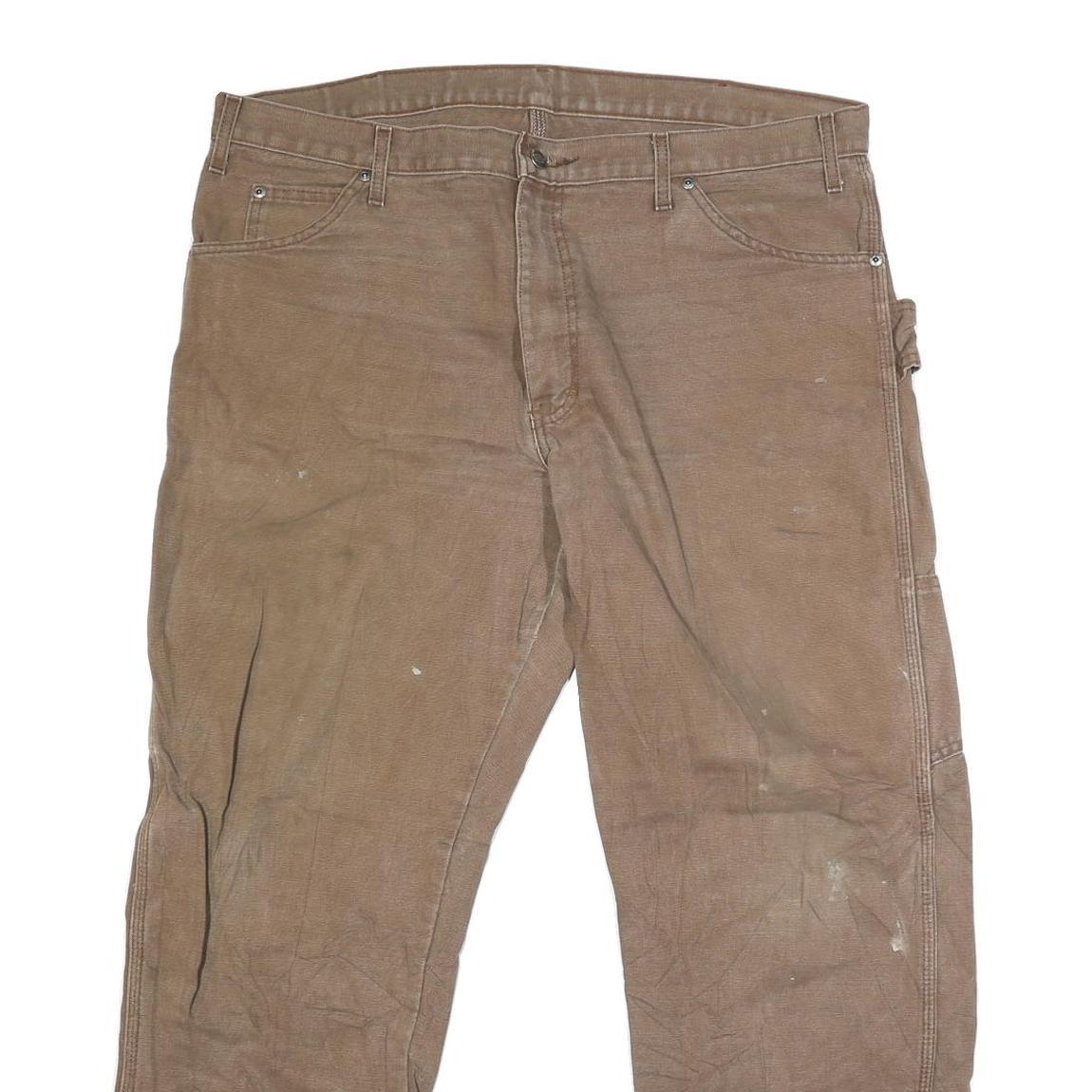 DICKIES Mens Jeans Brown Regular Straight Denim Medium W40 L29 Workwear