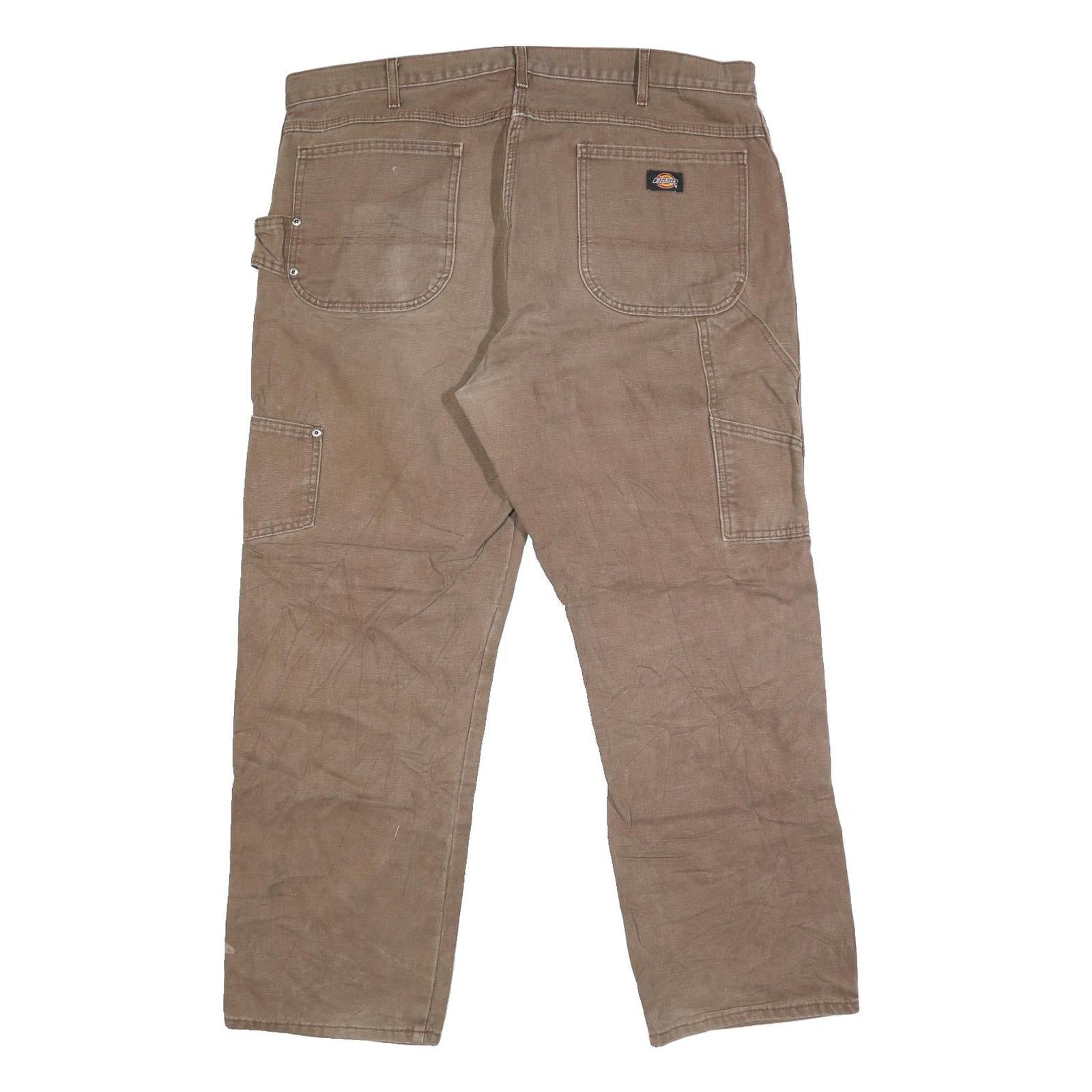 DICKIES Mens Jeans Brown Regular Straight Denim Medium W40 L29 Workwear